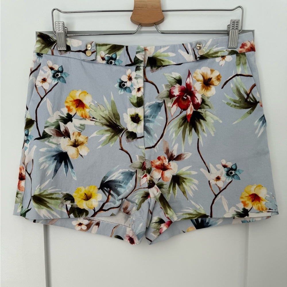 Zara Tropical Floral High Waisted Shorts 🌴 Resort Vacation Summer XL - Picture 2 of 5